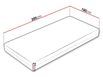 Brylan springfjærmadrass 100x200 cm - hvit - Møbler - Senger - Madrasser - Overmadrass