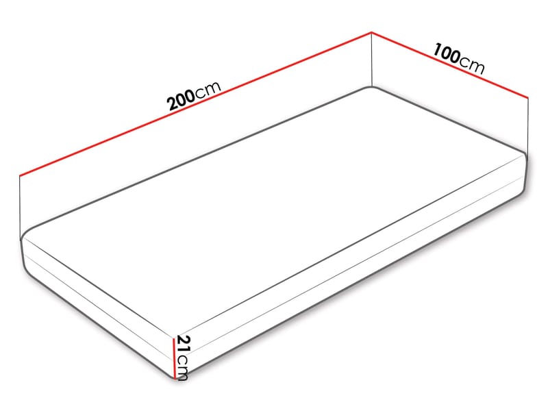 Brylan springfjærmadrass 100x200 cm - hvit - Møbler - Senger - Madrasser - Overmadrass