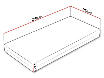 Brylan springfjærmadrass 180x200 cm - Hvit - Møbler - Senger - Madrasser - Overmadrass