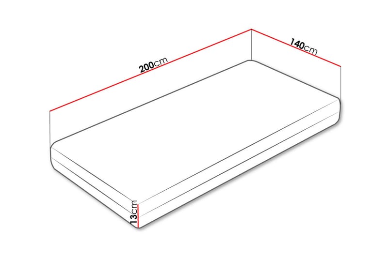 Calne Skummadrass 140x200 cm - Hvit - Møbler - Senger - Madrasser - Skummadrass