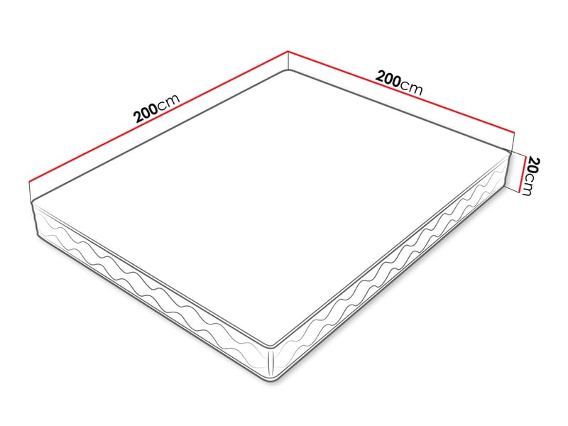 Edras Springmadrass 200x200 cm - Hvit - Møbler - Senger - Madrasser - Rammemadrass & springfjærmadrass