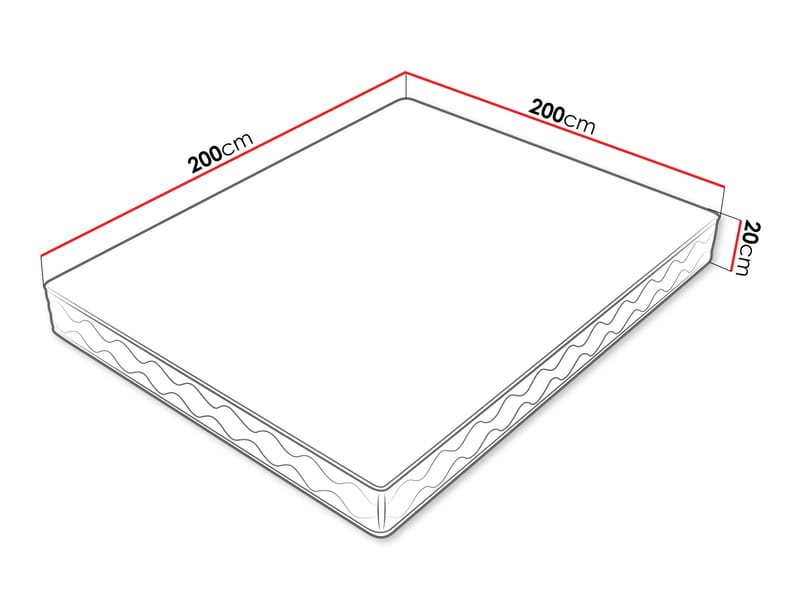 Edras Springmadrass 200x200 cm - Hvit - Møbler - Senger - Madrasser - Rammemadrass & springfjærmadrass