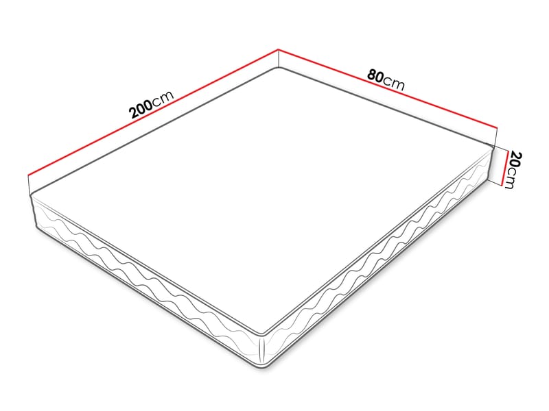 Edras Springmadrass 80x200 cm - Hvit - Møbler - Senger - Madrasser - Rammemadrass & springfjærmadrass
