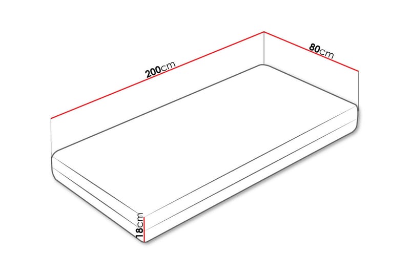 Efrain Fjærmadrass 80x200 cm - Hvit - Møbler - Senger - Madrasser - Rammemadrass & springfjærmadrass
