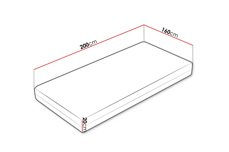Ellinika Hard Madrass 160x200cm - Hvit - Møbler - Senger - Madrasser - Overmadrass