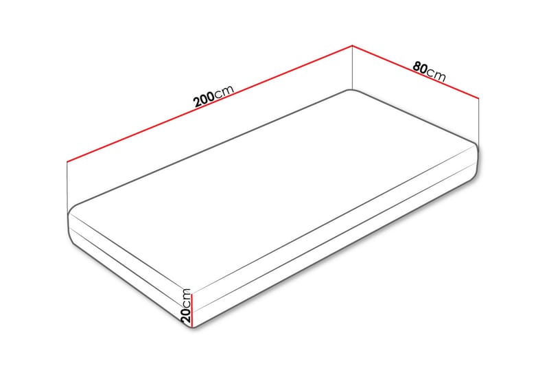 Elsanor Fjærmadrass 80x200 cm - Hvit - Møbler - Senger - Madrasser - Rammemadrass & springfjærmadrass