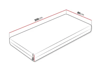 Gabri Skummadrass 80x200 cm - Hvit - Møbler - Senger - Madrasser - Skummadrass