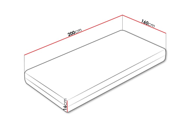 Gamini Skummadrass 160x200 cm - Hvit - Møbler - Senger - Madrasser - Skummadrass