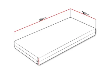 Gamini Skummadrass 180x200 cm - Hvit - Møbler - Senger - Madrasser - Skummadrass