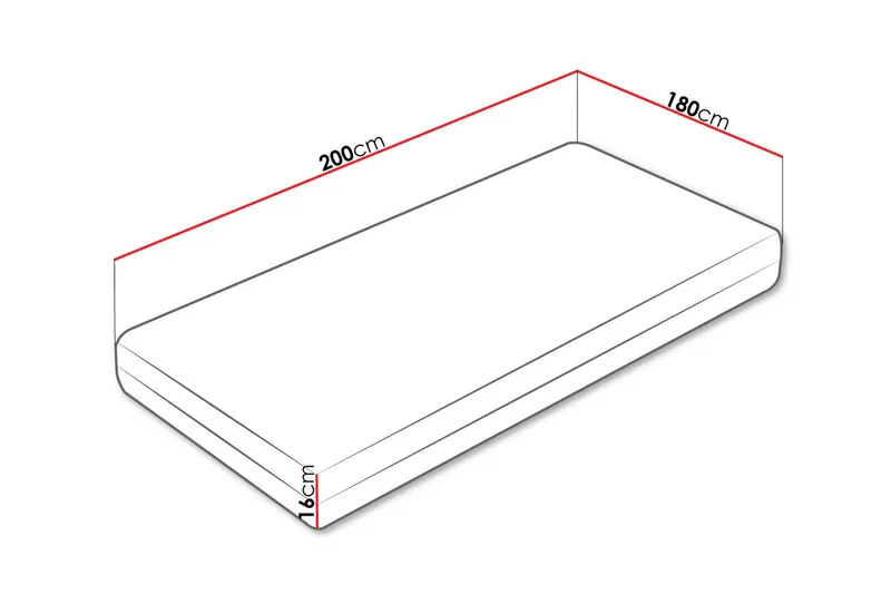 Gamini Skummadrass 180x200 cm - Hvit - Møbler - Senger - Madrasser - Skummadrass