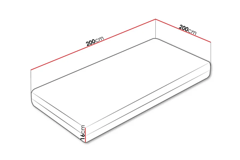 Gamini Skummadrass 200x200 cm - Hvit - Møbler - Senger - Madrasser - Skummadrass