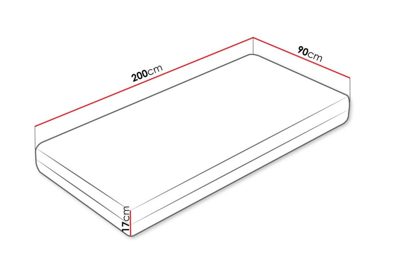 Guntorp Fjærmadrass 90x200 cm - Hvit - Møbler - Senger - Madrasser - Rammemadrass & springfjærmadrass