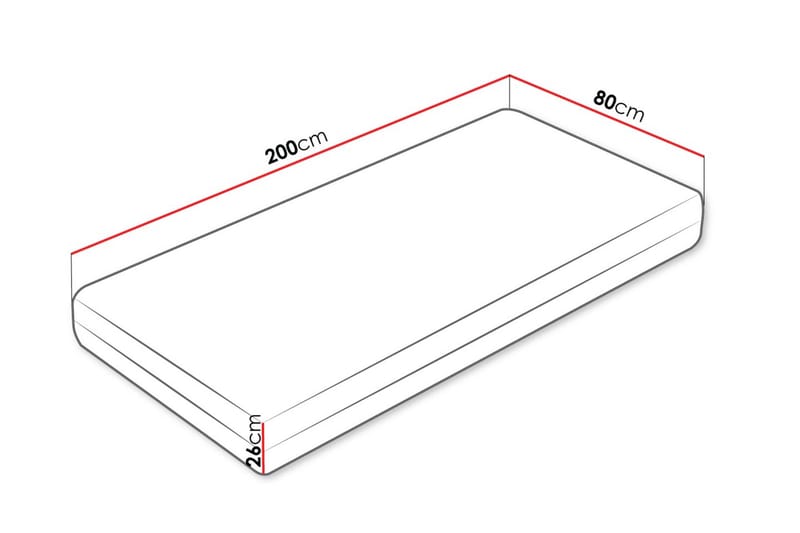 Hoefler Skummadrass 80x200 cm - Hvit - Møbler - Senger - Madrasser - Skummadrass