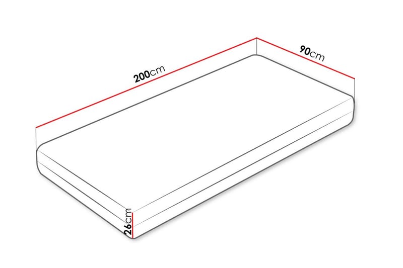 Hoefler Skummadrass 90x200 cm - Hvit - Møbler - Senger - Madrasser - Skummadrass