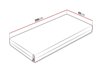Hoefler Skummadrass 90x200 cm - Hvit - Møbler - Senger - Madrasser - Skummadrass