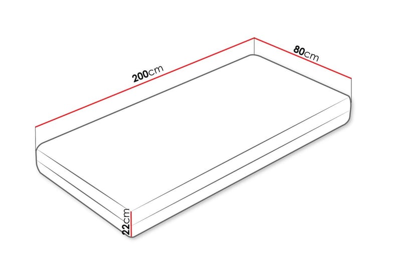 Huvudstorp Fjærmadrass 80x200 cm - Hvit - Møbler - Senger - Madrasser - Rammemadrass & springfjærmadrass