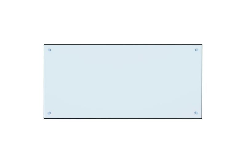Kjøkkenplate hvit 100x50 cm herdet glass - Hvit - Overmadrass