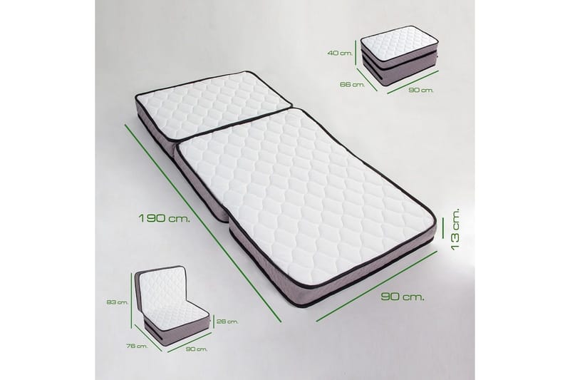 Madrass Subra-pakke Hvit - Hvit - Møbler - Senger - Madrasser - Skummadrass