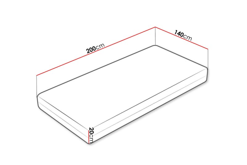Ellinika Hard Madrass 140x200cm - Hvit - Møbler - Senger - Madrasser - Overmadrass