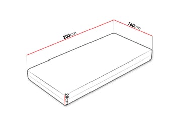 Ellinika Hard Madrass 160x200cm - Hvit - Møbler - Senger - Madrasser - Overmadrass