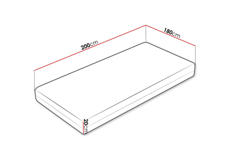 Ellinika Hard Madrass 180x200cm - Hvit - Møbler - Senger - Madrasser - Overmadrass