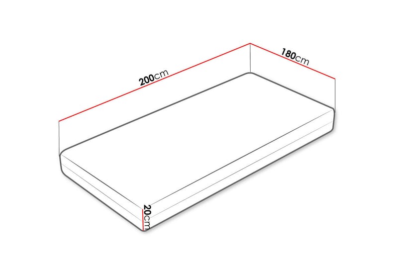 Ellinika Hard Madrass 180x200cm - Hvit - Møbler - Senger - Madrasser - Overmadrass