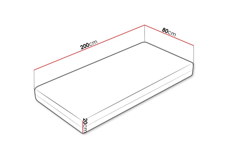 Ellinika Hard Madrass 80x200cm - Hvit - Møbler - Senger - Madrasser - Overmadrass