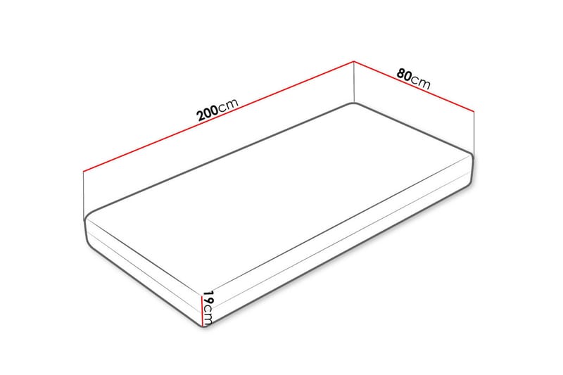 Ellinika Madrass 80x200 cm - Hvit - Møbler - Senger - Madrasser - Overmadrass
