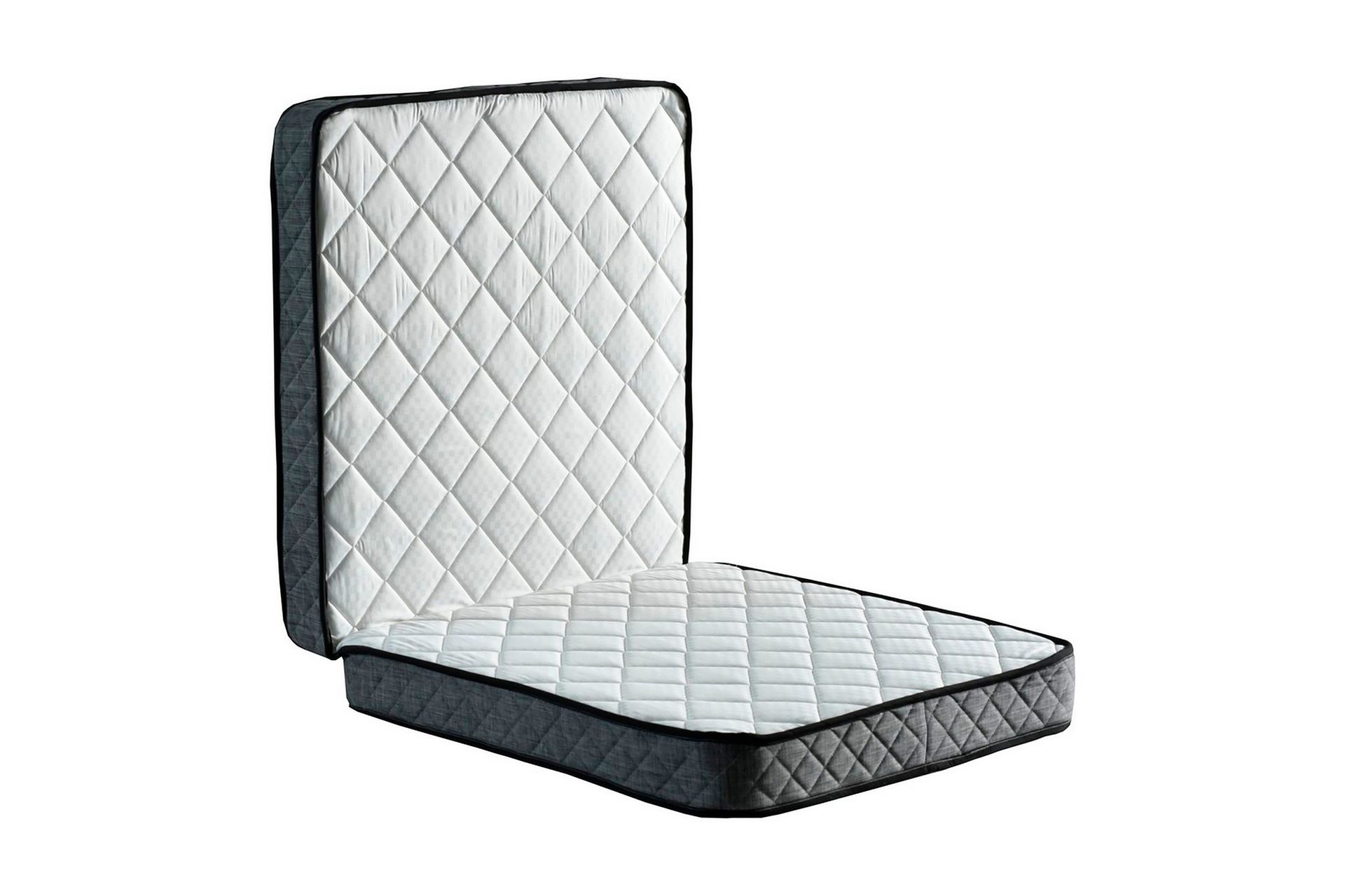 Folding Bed Hvit\|Svart - Hvit/Mørkegrå