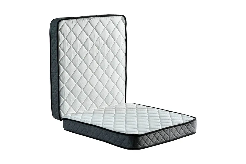 Folding Bed Hvit|Svart, Hvit/Mørkegrå