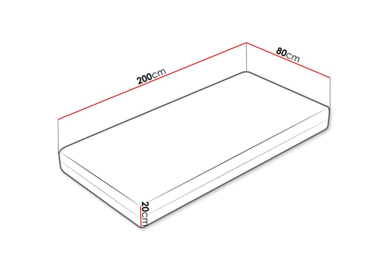 Hartsville Hard Madrass 80x200 cm - Hvit - Møbler - Senger - Madrasser - Overmadrass