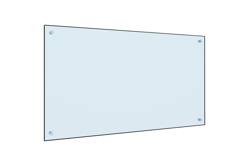 Kjøkkenplate hvit 100x60 cm herdet glass - Hvit - Overmadrass