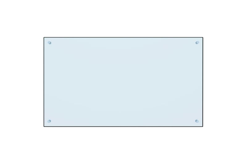 Kjøkkenplate hvit 100x60 cm herdet glass - Hvit - Overmadrass