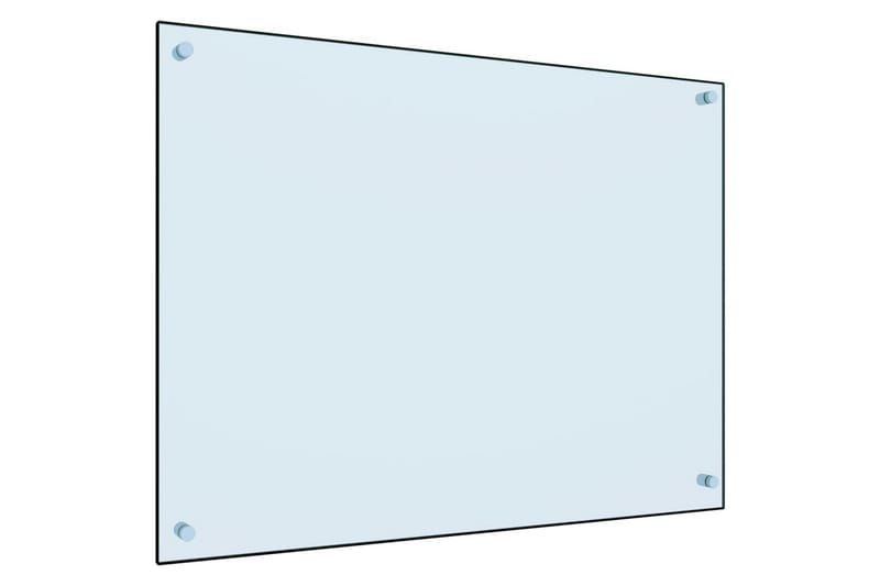 Kjøkkenplate hvit 80x60 cm herdet glass - Hvit - Overmadrass