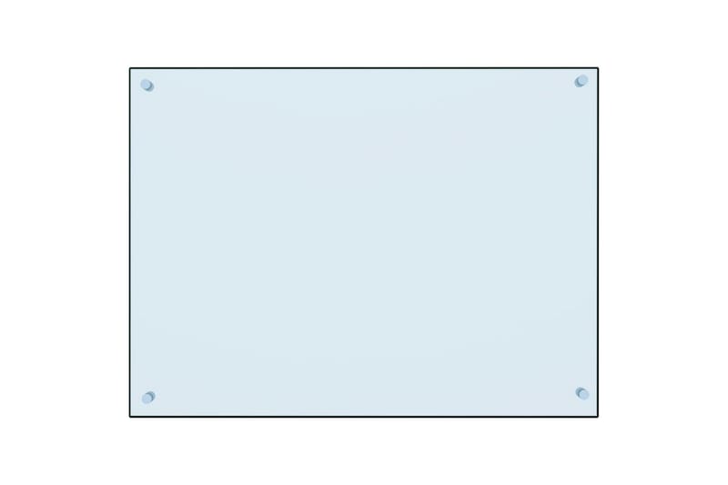 Kjøkkenplate hvit 80x60 cm herdet glass - Hvit - Overmadrass
