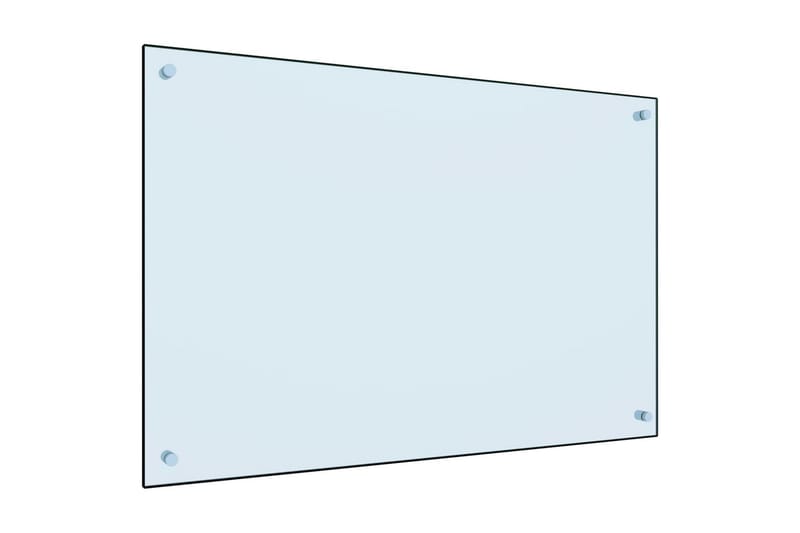 Kjøkkenplate hvit 90x60 cm herdet glass - Hvit - Overmadrass