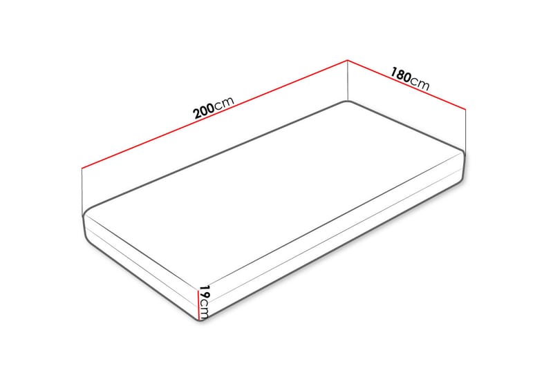 Memorian Madrass 180x200 cm - Hvit - Møbler - Senger - Madrasser - Overmadrass