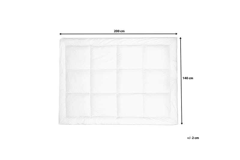 Trivor Overmadrass 140 200 cm - Hvit - Møbler - Senger - Madrasser - Overmadrass