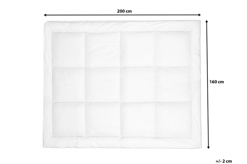 Trivor Overmadrass 160 200 cm - Hvit - Møbler - Senger - Madrasser - Overmadrass