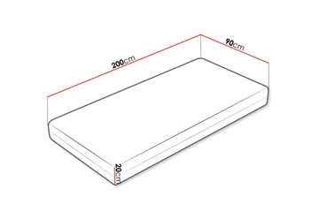 Profi Madrass 200x90x20 cm - Flerfarget - Møbler - Senger - Madrasser - Rammemadrass & springfjærmadrass