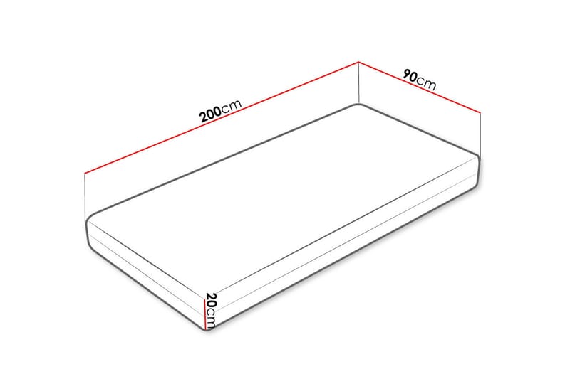 Profi Madrass 200x90x20 cm - Flerfarget - Møbler - Senger - Madrasser - Rammemadrass & springfjærmadrass