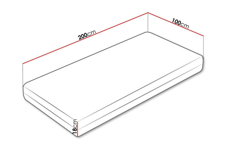 Arigna Skummadrass 100x200 cm - Hvit - Møbler - Senger - Madrasser - Skummadrass