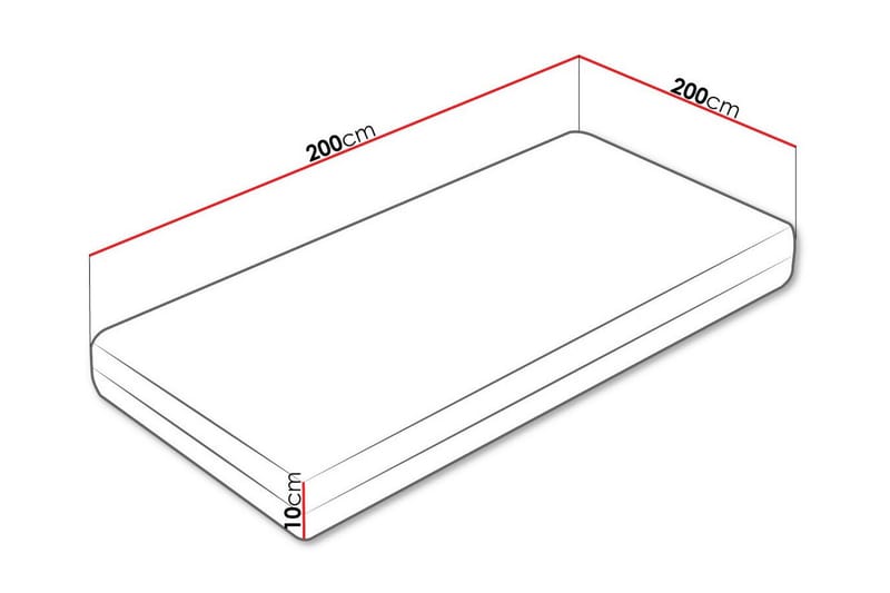Arigna Skummadrass 200x200 cm - Hvit - Møbler - Senger - Madrasser - Skummadrass