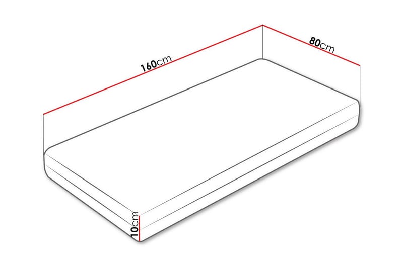Arigna Skummadrass 80x160 cm - Hvit - Møbler - Senger - Madrasser - Skummadrass