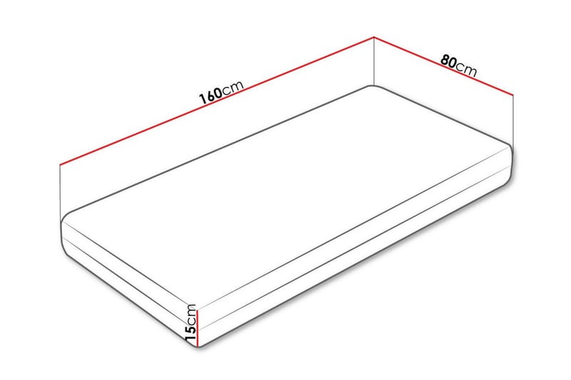 Arigna Skummadrass 80x160 cm - Hvit - Møbler - Senger - Madrasser - Skummadrass