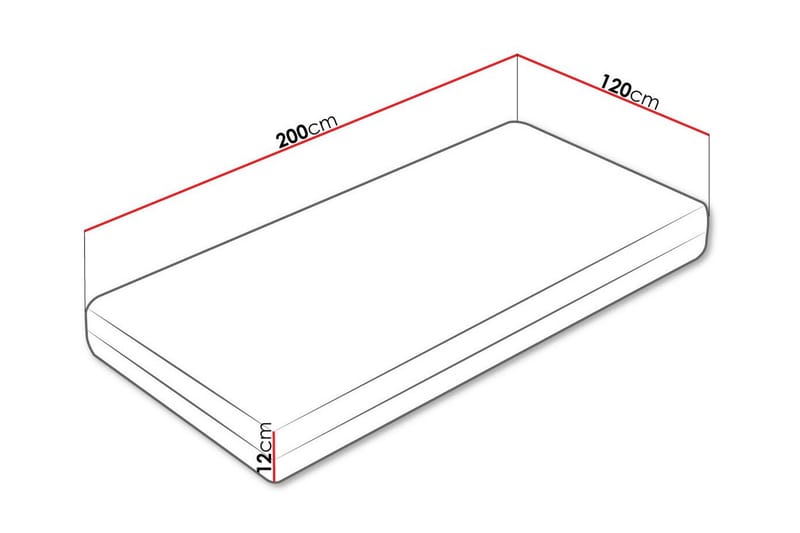 Derry Skummadrass 120x200 cm - Hvit - Skummadrass