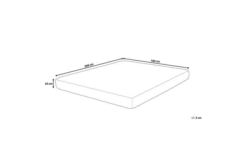 Pensick Skummadrass 180x200x20 cm - Hvit - Skummadrass