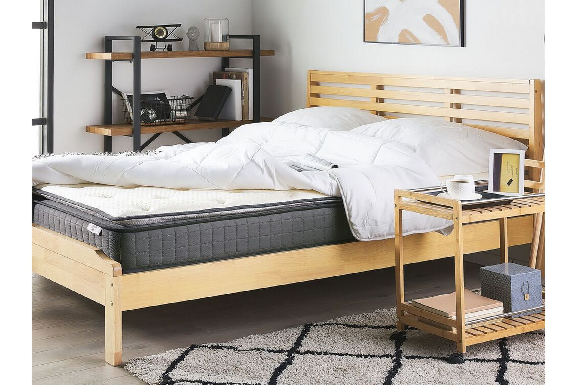 Acharm Springfjærmadrass 180x200 cm Fast Memoryskum - Hvit - Møbler - Senger - Madrasser - Rammemadrass & springfjærmadrass