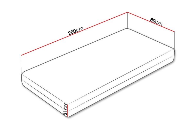 Arigna Fjærmadrass 80x200 cm - Hvit - Møbler - Senger - Madrasser - Rammemadrass & springfjærmadrass