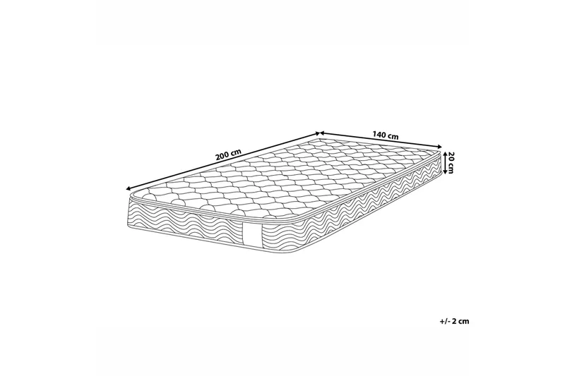 Brathay Springfjærmadrass Fast 140x200 cm - Hvit - Møbler - Senger - Madrasser - Rammemadrass & springfjærmadrass